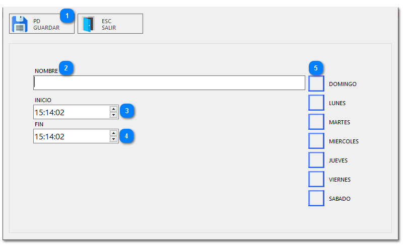 2.13. HORARIOS DE PRECIO