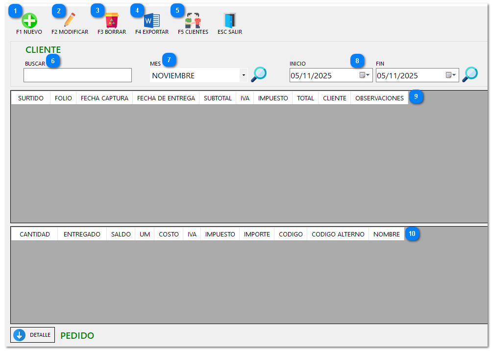 6.1. PEDIDOS DE CLIENTES